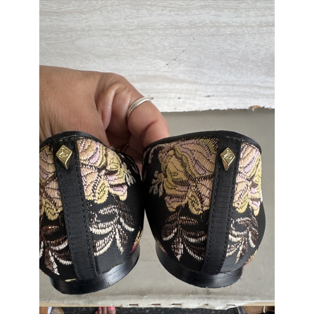 Sam Edelman Rena D'Orsay flats Pointed Toe Floral Embroidered Fabric Sz 7.5 - Picture 4 of 8